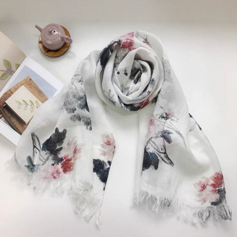 リネン100%、リネンストール、リネンショール、母の日、敬老の日、ギフト