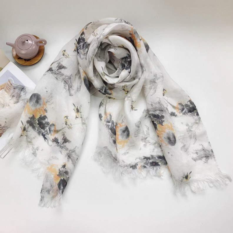 リネン100%、リネンストール、リネンショール、母の日、敬老の日、ギフト