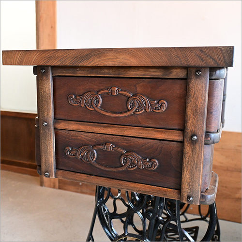 1点物 Singer シンガー ミシンテーブル 足踏みミシン ケヤキ材