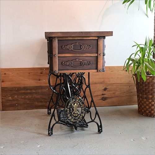 1点物 Singer シンガー ミシンテーブル 足踏みミシン ケヤキ材