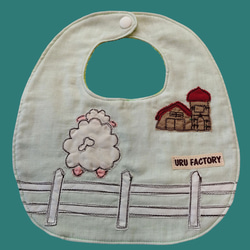 牧場のひつじのアップリケベビースタイ2枚組｜9色から選べる｜出産祝い・ギフトにおすすめ 4枚目の画像