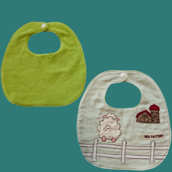 牧場のひつじのアップリケベビースタイ2枚組｜9色から選べる｜出産祝い・ギフトにおすすめ 6枚目の画像