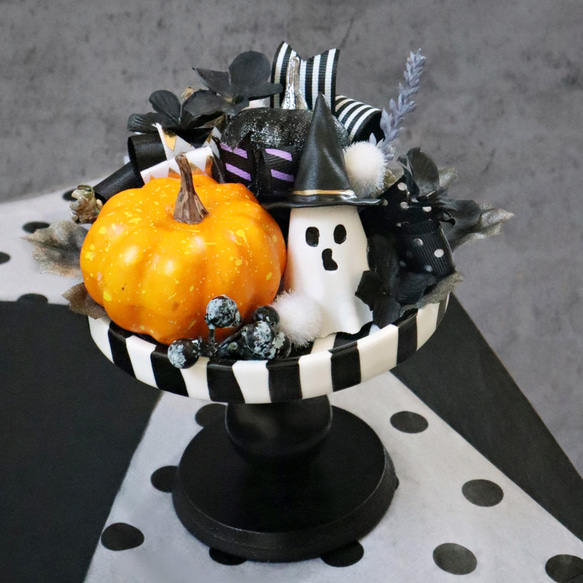 '25 Halloween arrangement ★ストライプパーティープレート 1枚目の画像