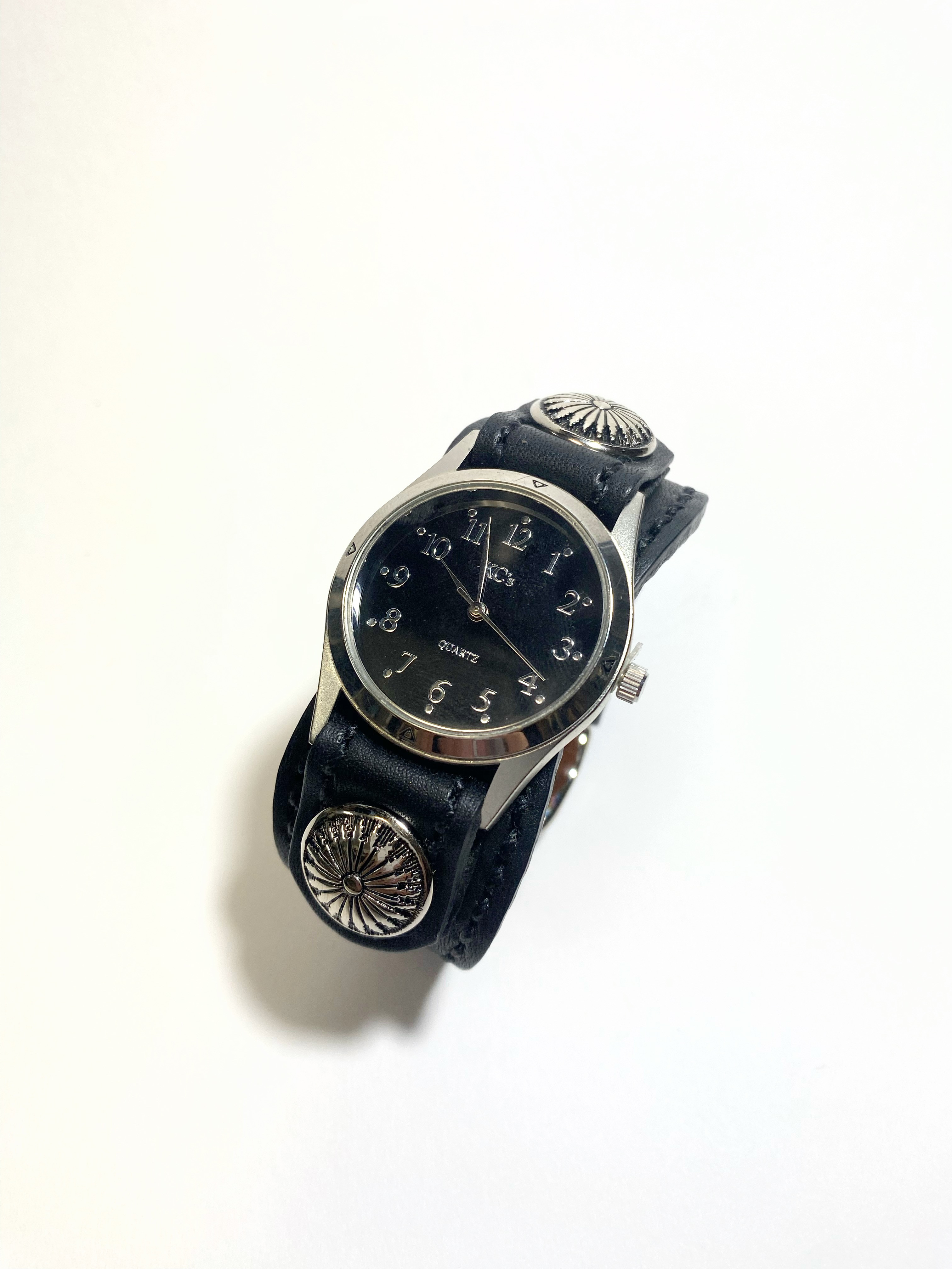 時計　ネイティブアメリカン　メンズ　ブラック