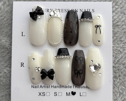 ワンホン 韓国 ロングバレリーナ ネイルチップ10個セット ネイルチップ