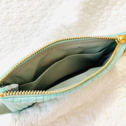 mini heart 選べる フラットポーチ H11W17 ミニポーチ　ヌビ　ハート刺繍コスメポーチ　サニタリーポーチ　 5枚目の画像