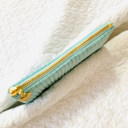 mini heart 選べる フラットポーチ H11W17 ミニポーチ　ヌビ　ハート刺繍コスメポーチ　サニタリーポーチ　 4枚目の画像