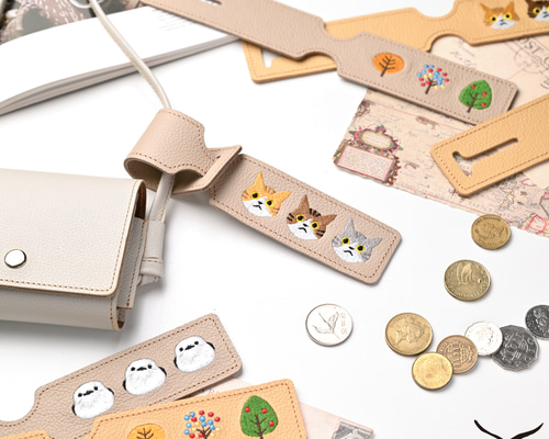 ラゲッジタグ 【 シュリンクレザー 刺繍 】 本革 レザータグ