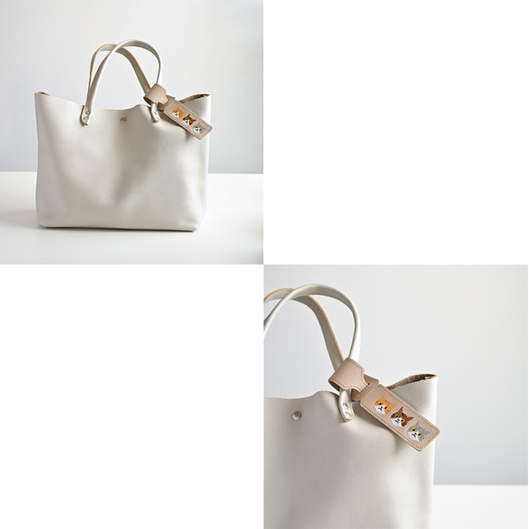 ラゲッジタグ 【 シュリンクレザー 刺繍 】 本革 レザータグ 旅行 トラベルグッズ いとをかしコラボ HW41K 8枚目の画像