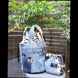 No.274【DENIM✖️SUMMER POP】デニムリメイクトートバッグ