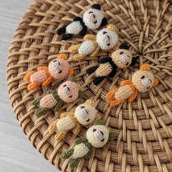 受注生産】ぷっくり あみぐるみ キツネ ヘアゴム【2個セット