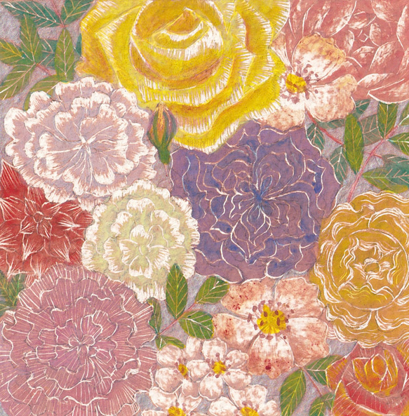 薔薇（原画＋額、マット付） 1枚目の画像