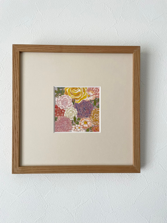 薔薇（原画＋額、マット付） 2枚目の画像
