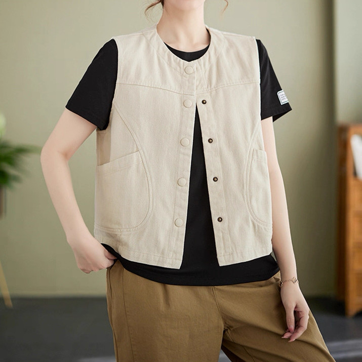 通勤 ベスト レディース 大きいサイズ 体型カバー トップス 重ね着 夏
