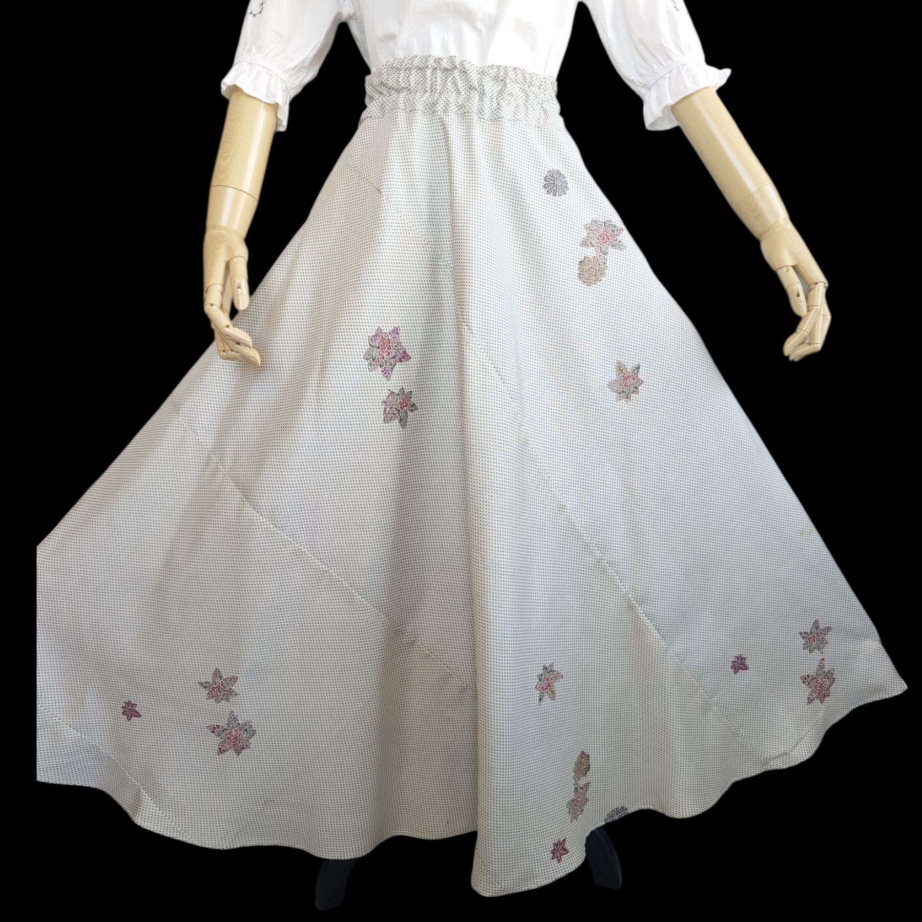 s18 サーキュラースカート 着物リメイク  フレアスカート 和洋折衷 マキシ丈