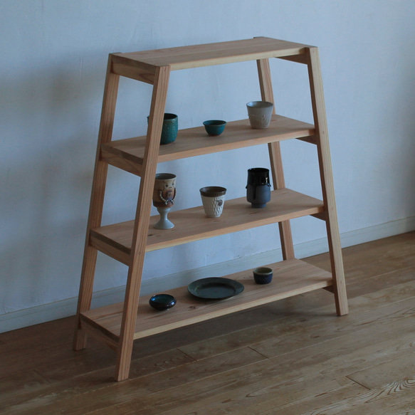 日光杉の脚立みたいな棚 棚・シェルフ・ラック Asukayama Works 通販