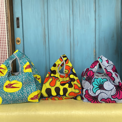 旅行にも最適☆サブバッグにもなるアフリカンバティックトートbag