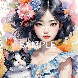 猫(新浮世絵画)額無し №s-872(だいままさん専用) イラスト