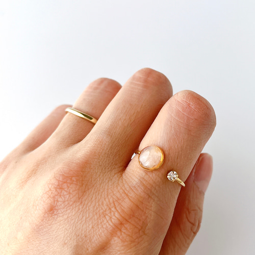 9月の誕生石】クンツァイトのフォークリング 指輪 天然石 プレゼント