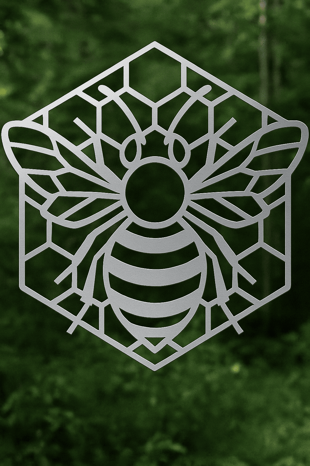 蜂とハニカムのステンレスデザインパネル