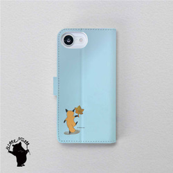 キツネの手帳型スマホケース ほぼ全機種対応 2枚目の画像