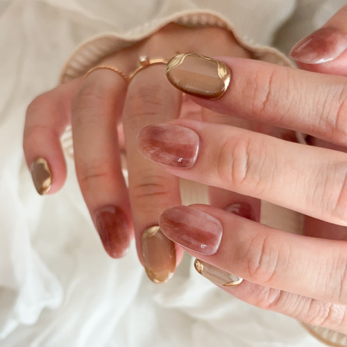 秋色いちじくニュアンスネイル ネイルチップ マグネットネイル