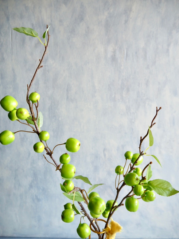 【クラブグリーンアップル】｜アーティフィシャルフラワー 花瓶アレンジ| 秋｜ギフト・インテリア雑貨 2枚目の画像