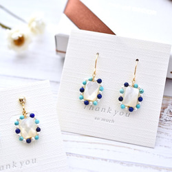 14kgf 宝石質ピンクアメジストのパープルトーン・ピアス