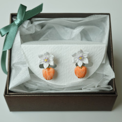 つまみ細工「パプリカのピアス・イヤリング」～にしみのおやさいクレヨン～ 9枚目の画像