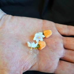 つまみ細工「パプリカのピアス・イヤリング」～にしみのおやさいクレヨン～ 7枚目の画像