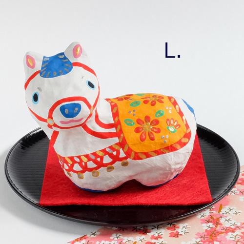 創作紙張り子 福招き午 華 -2026干支飾り- その他置物 めでたいけん