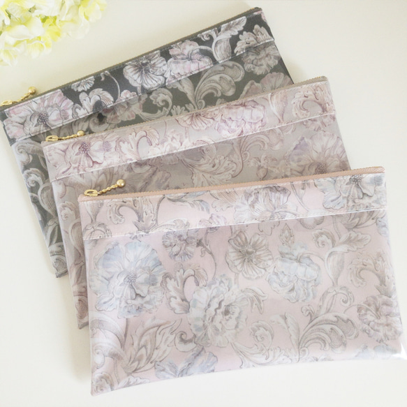 PVCクリアポーチ＊リバティ ラミネート＊アレキサンダー・マーブル