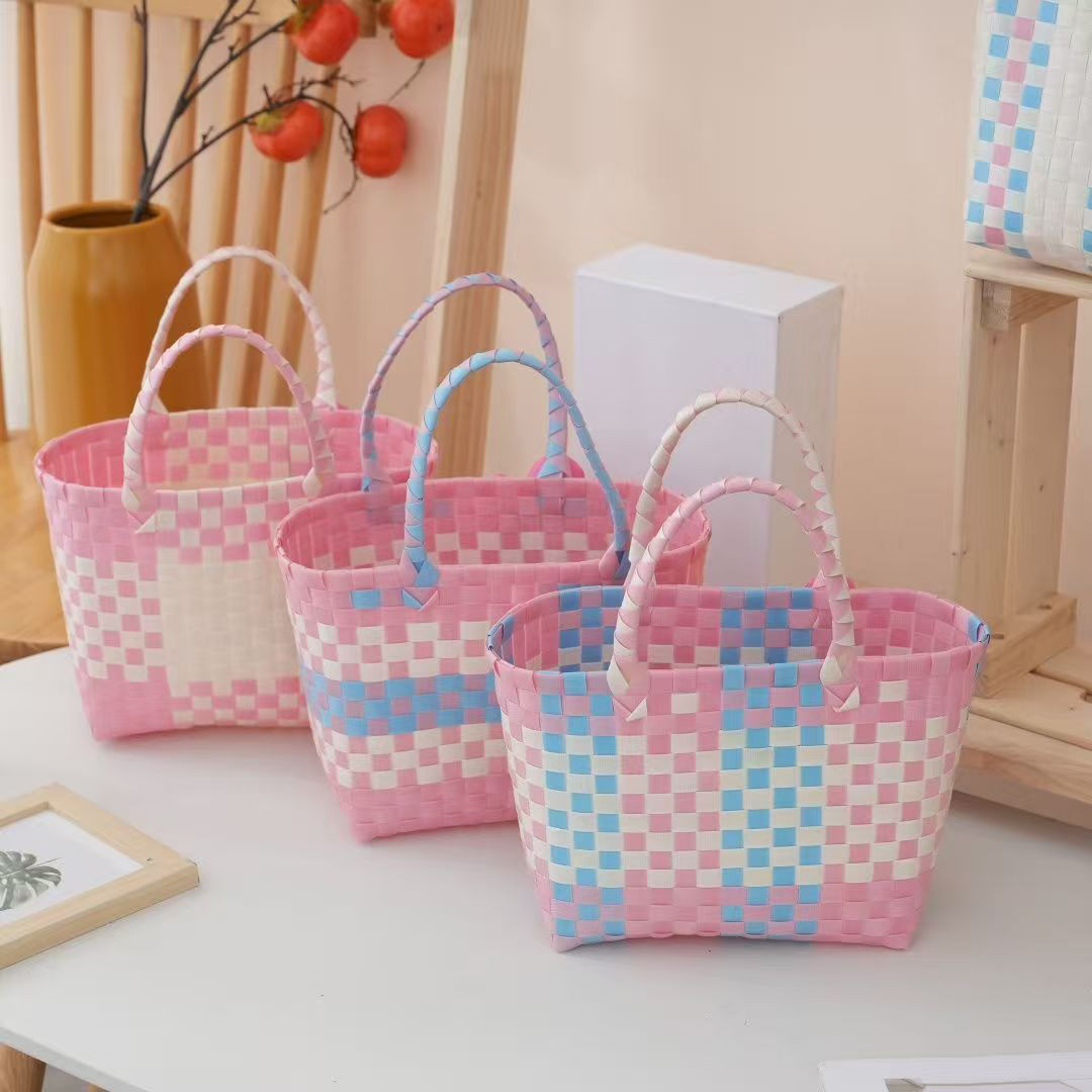 2つ7500円 編みのかごバッグ かわいいバッグ 収納かご 編かご 送料無料