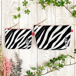 《送料無料》ふんわりミニポーチ ゼブラ柄LGL 3枚目の画像