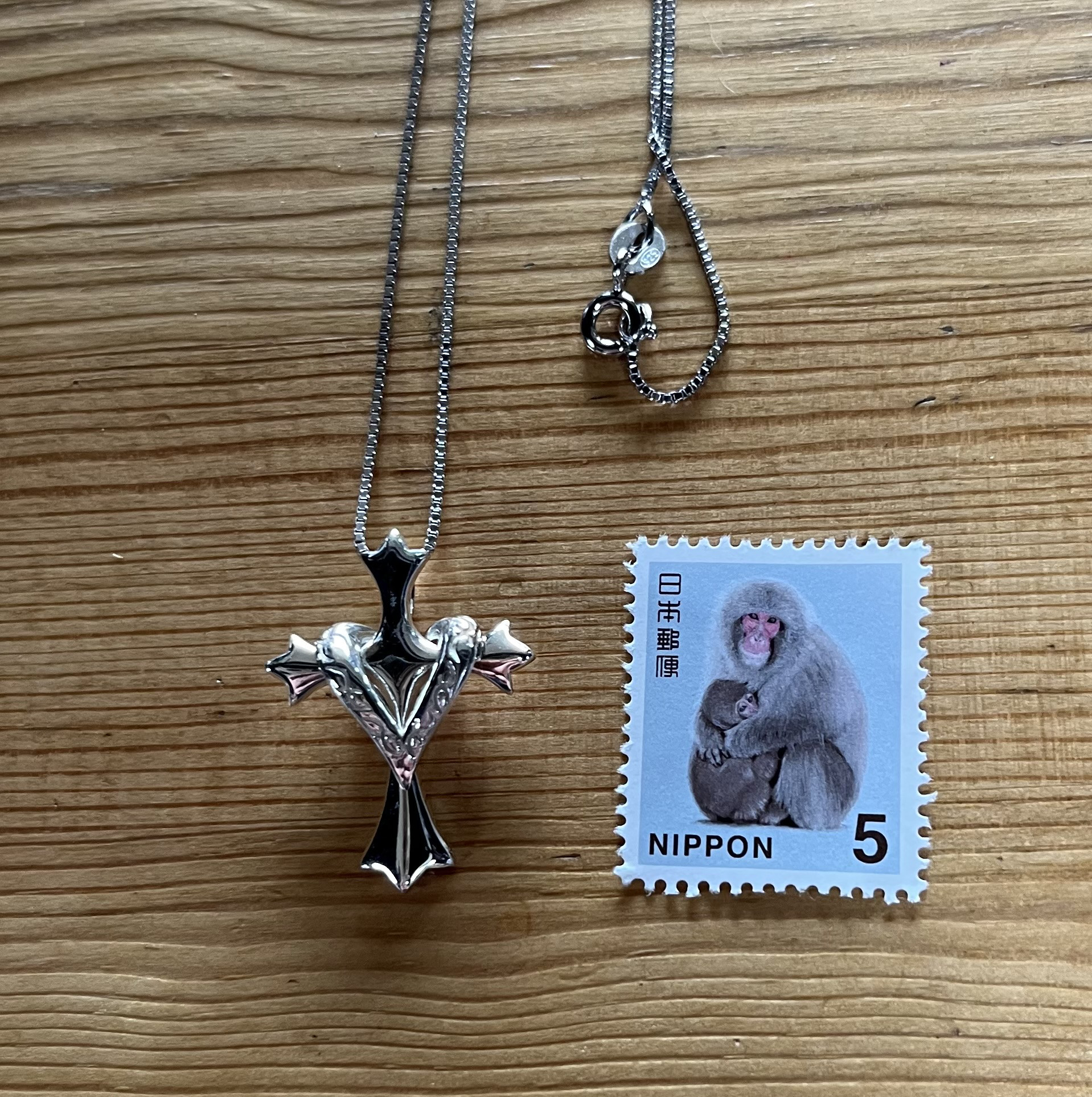 シルバー925 クロスとハートのネックレス  チョーカー