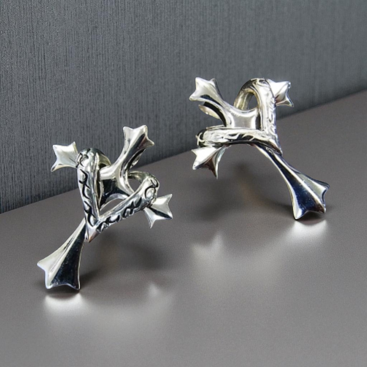 シルバー925 クロスとハートのネックレス  チョーカー