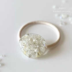 彩雲 〜 虹色 マーブル 〜 ／ 大人 レジン ヘアゴム （ポニーフック