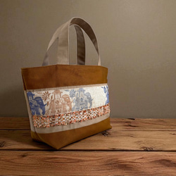 インドゾウ/インド刺繍×キラキラツイード×帆布/トートバッグ 6枚目の画像