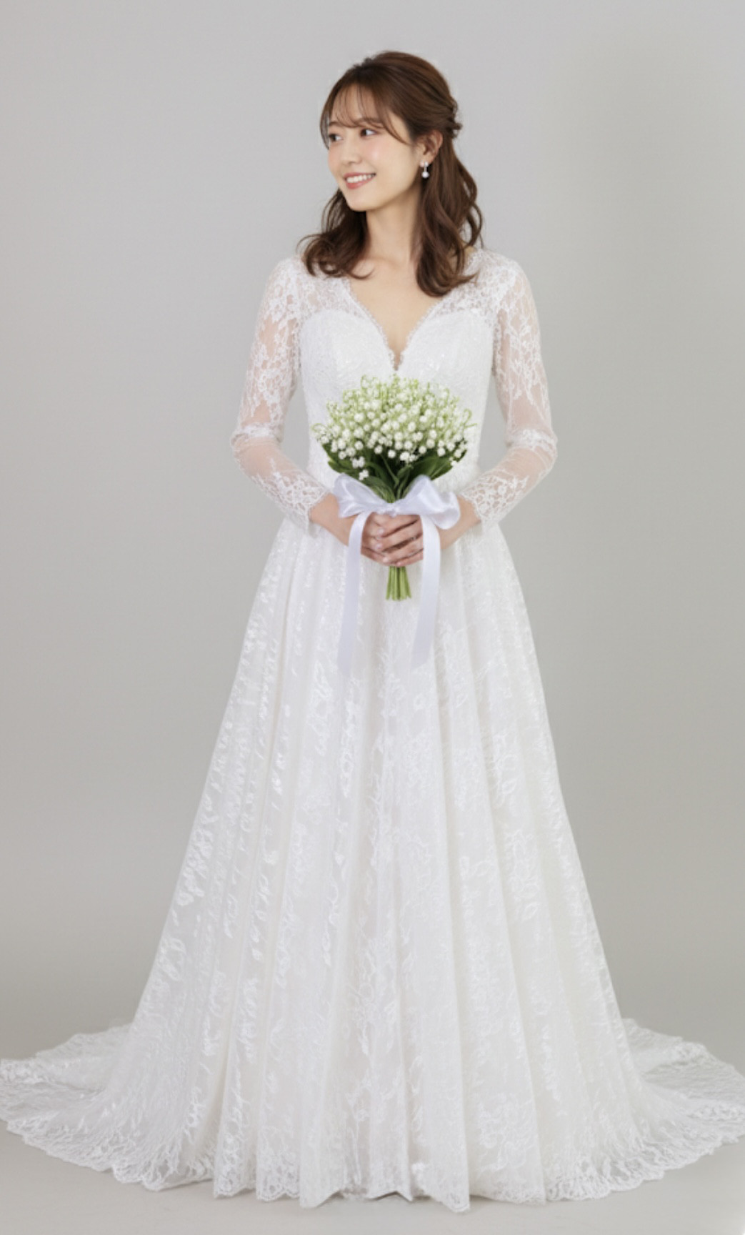 【ブートニア付き】すずらんブーケ　アーティフィシャルフラワー　高品質　造花　前撮り　フォトウエディング