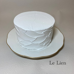 クレイケーキ　金箔ムラ塗り土台　プレート付き クレイケーキ 金箔ムラ塗り土台 プレート付き - メルカリ