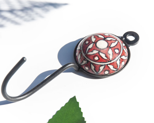 英国風レトロ手描き陶器フック/陶器フック/陶器窓フック