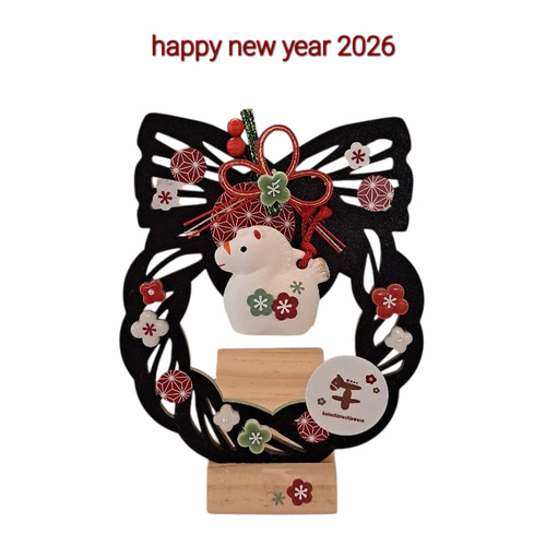 2026年干支・しめ縄飾り 午♡ 午年お正月飾り 卓上・壁掛け両用タイプ