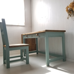 アンティーク風 パソコンデスク アイアン脚 1人～2人用 ダイニング