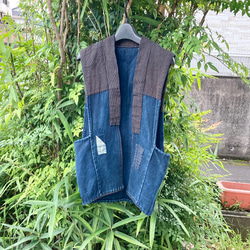 673 藍染 藍染め カフェ エプロン 腰巻き 前掛け インディゴ 染め