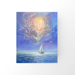 油絵 絵画 【海のお花畑】 油絵 原画 オリジナル 「海とお花畑」送料無料 絵画 Masako's