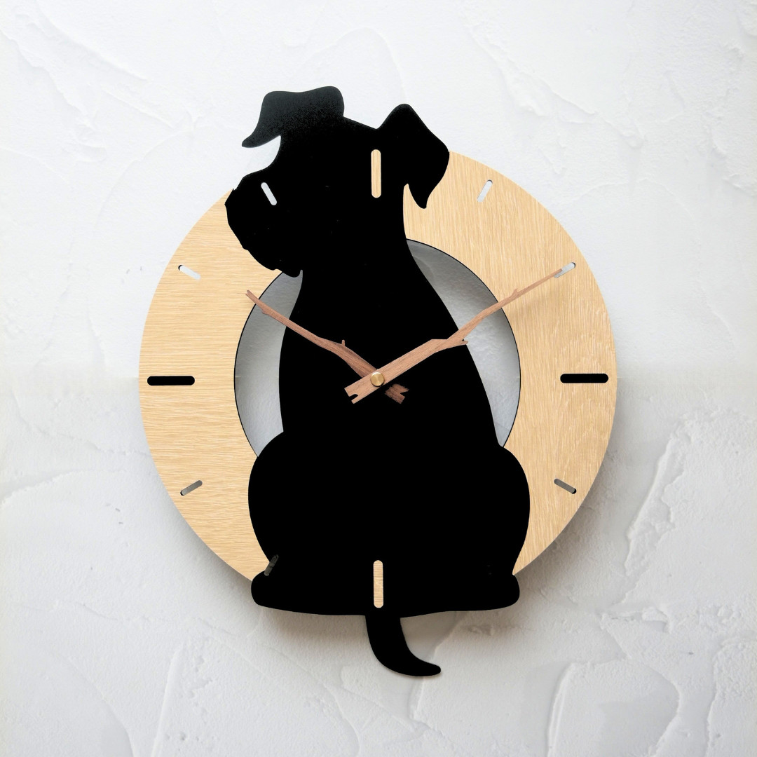 ふりふりわんこ時計_ミニチュアシュナウザー