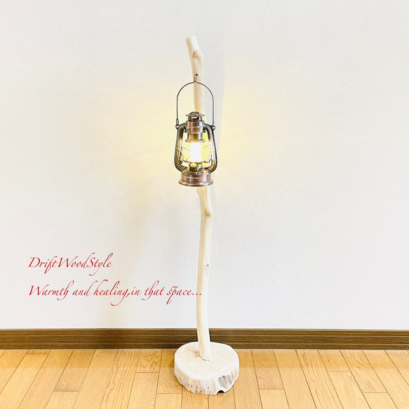流木インテリア 無垢の流木を磨いた白い流木スタンド ランタンやエアプラントを飾れる置物 北欧 照明 N102 6枚目の画像