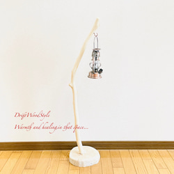 流木インテリア 無垢の流木を磨いた白い流木スタンド ランタンやエアプラントを飾れる置物 北欧 照明 N102 3枚目の画像