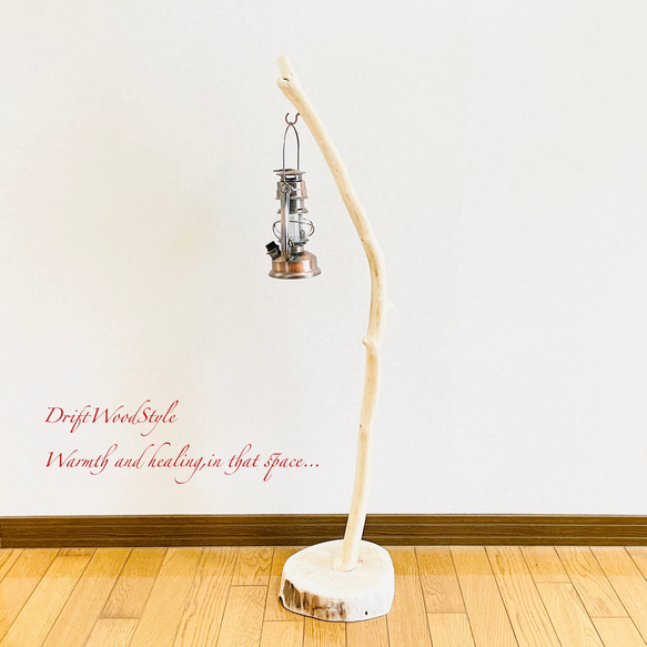 流木インテリア 無垢の流木を磨いた白い流木スタンド ランタンやエアプラントを飾れる置物 北欧 照明 N102 11枚目の画像