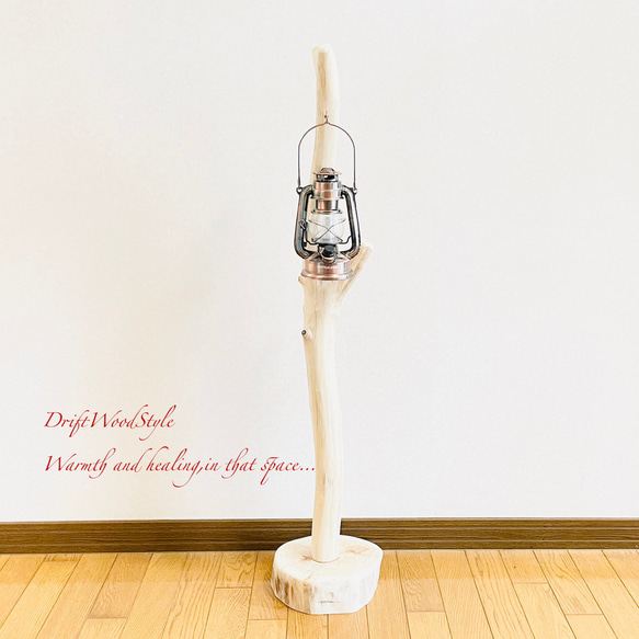 流木インテリア 無垢の流木を磨いた白い流木スタンド ランタンやエアプラントを飾れる置物 北欧 照明 N103 8枚目の画像